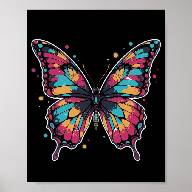 Poster Colorful Butterfly Illustration (Frente)