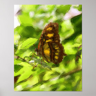 Pôster Colorful Butterfly Watercolor Sketch Nature