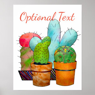 Poster Colorful Cactus Garden