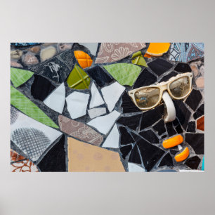 Poster Colorful ceramic mosaic floor or wall. Creative re