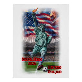 Pôster Colorful Design of Statue of Liberty on a 