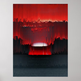 Poster Colorful Digital Sunset Glitch