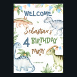 Poster Colorful dinosaur toddler birthday party welcome<br><div class="desc">Colorful dinosaur birthday toddler party personalized welcome sign,  more suitable for a boy.</div>