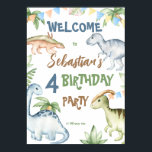 Poster Colorful dinosaur toddler birthday party welcome<br><div class="desc">Colorful dinosaur birthday toddler party personalized welcome sign,  more suitable for a boy.</div>