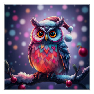 Pôster Colorful Fantasy Owl