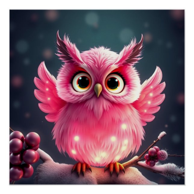 Pôster Colorful Fantasy Owl (Frente)