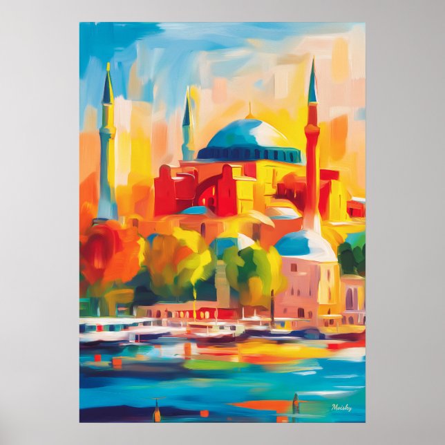 Poster Colorful Fauvist Istanbul Hagia Sophia Art (Frente)