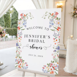 Poster Colorful Floral Boho Bridal Shower Welcome Sign