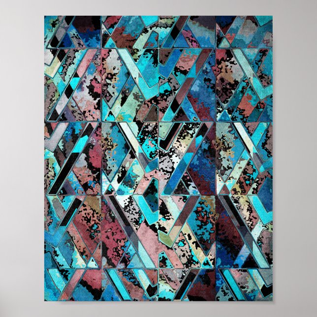 Poster Colorful Geometric Abstract Pattern (Frente)