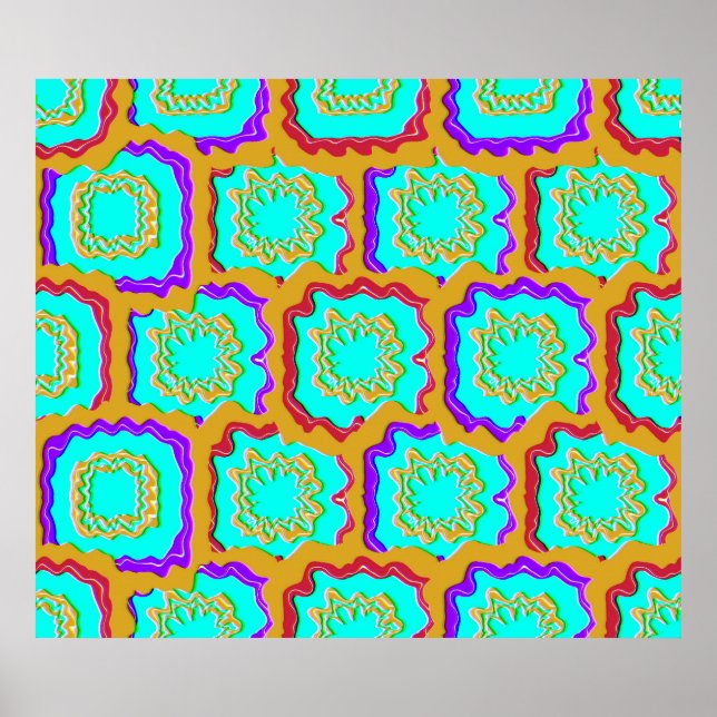 Poster Colorful Geometric Glitch Pattern  (Frente)