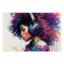 Colorful girl wall art