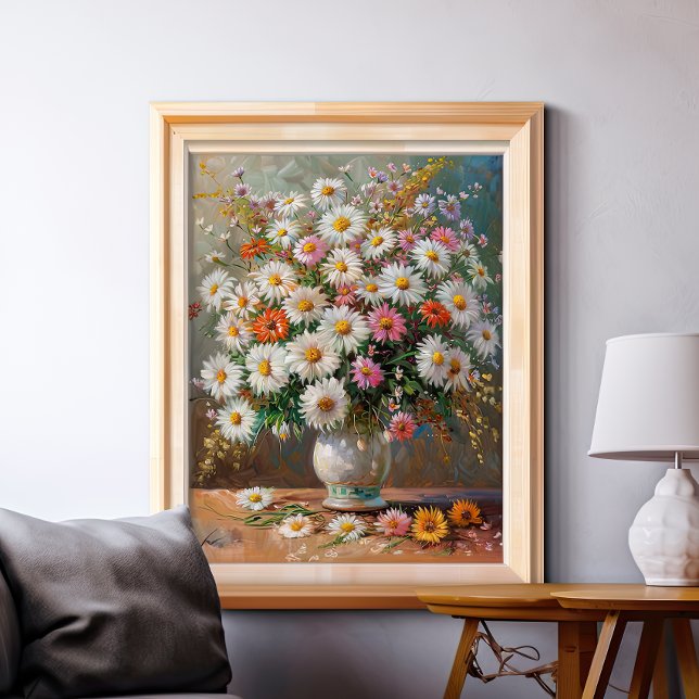 Poster Colorful Gouache Painted Daisies (Criador carregado)