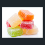 Pôster Colorful Gummy Square Sweets<br><div class="desc">Colored photograph of a group of several gummy square sweets with different colors:  red,  yellow,  green,  orange; and different flavors:  mint,  strawberry,  melon,  lemon.  Children love it.</div>