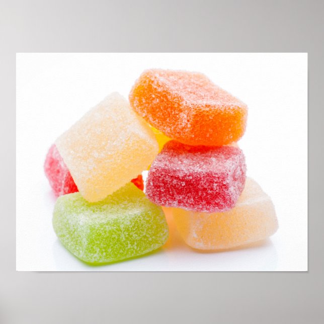Pôster Colorful Gummy Square Sweets (Frente)