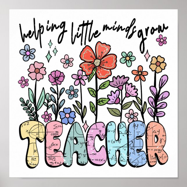 Poster Colorful "Helping Little Minds Grow" (Frente)