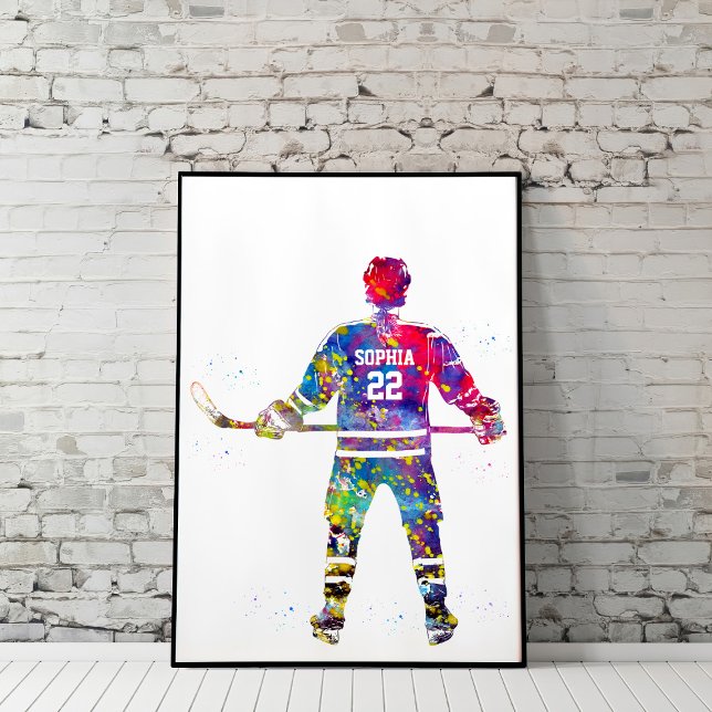 Poster Colorful Hockey Player (Criador carregado)