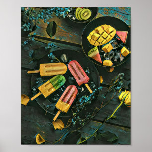 Poster Colorful ice cream cone popsicle