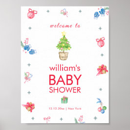 Poster Colorful It's Cold Outside Baby Shower Welcome