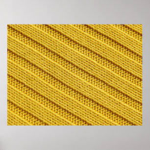Poster Colorful knitted textile texture. Yellow.
