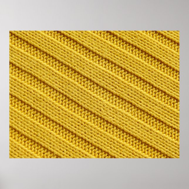 Poster Colorful knitted textile texture. Yellow. (Frente)