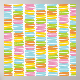 Poster Colorful Macarons Stack Pattern