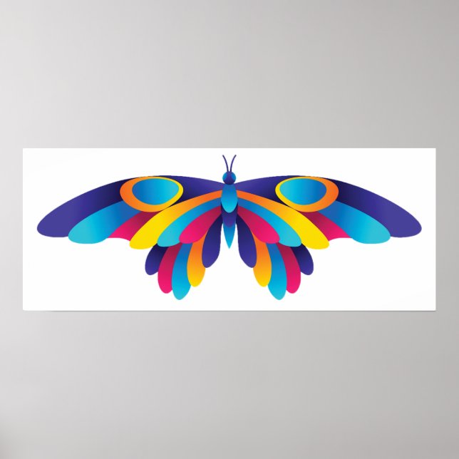 Poster Colorful Modern Butterfly Vibrant Wings (Frente)