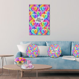 Pôster Colorful Modern Hearts Pattern Valentine’s Day
