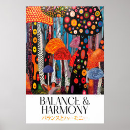 Poster Colorful Mushroom Art Print Psychedelic Forest