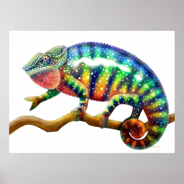 Poster Colorful Panther Chameleon  Print (Frente)
