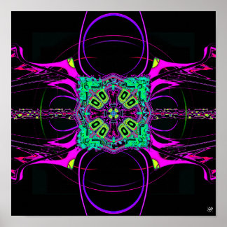 Poster Colorful pattern (Organic Spaceship)