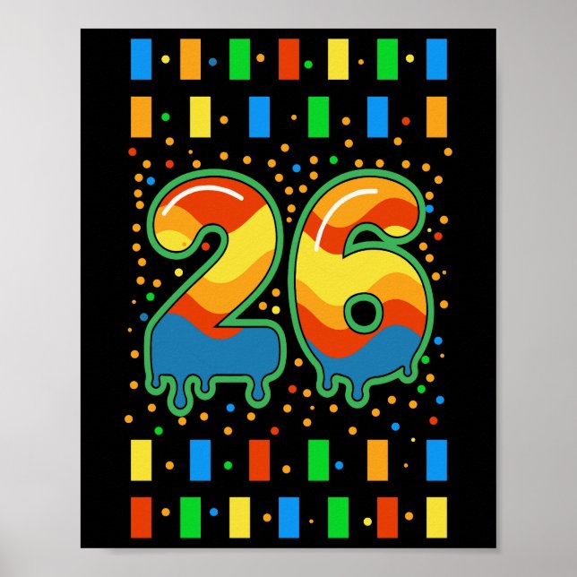 Poster Colorful Rainbow Drip Number 26  (Frente)