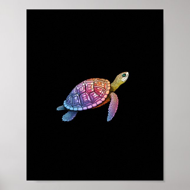Poster Colorful Splash Eastern Box Turtle (3) (Frente)