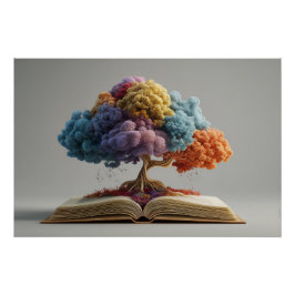 Pôster Colorful Storybook Tree Fantasy Bloom