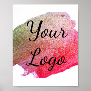 Poster Colorful watercolor abstract add name text