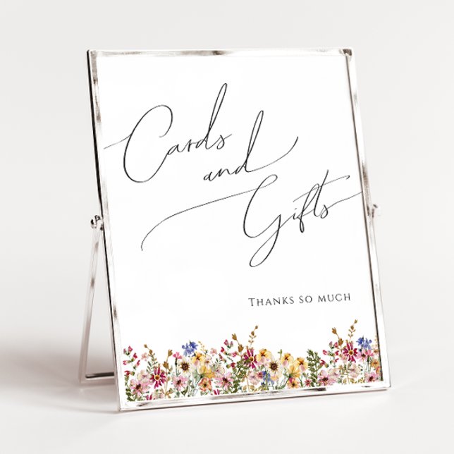 Poster Colorful Wildflower | Cards and Gifts Sign (Criador carregado)