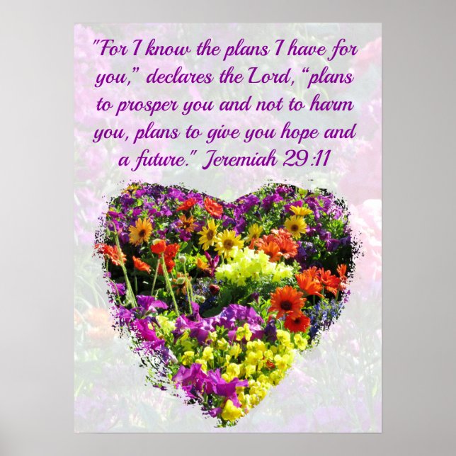 POSTER COLORFUL WILDFLOWER JEREMIAH 29:11 ORIGINAL (Frente)