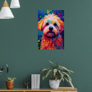 Poster Colorida arte maltesa do cão