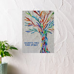 Poster Colorida Árvore Yoga Studio<br><div class="desc">Decorre o seu estúdio doméstico ou ioga com este poster atraente e colorido. Personalize-o com o seu nome ou o do seu estúdio ou negócio. O design original é uma árvore de vida colorida do arco-íris feita de pequenos pedaços de vidro de cor clara com fundo de cinza pálido. Arte...</div>