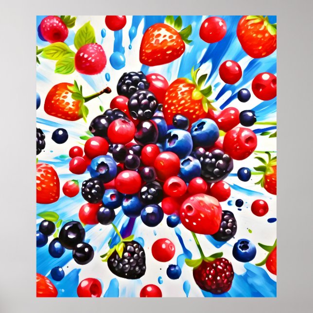 Poster Colorida Berry Fiesta Design (Frente)