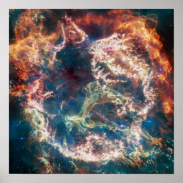Poster Colorida Cassiopeia A | Supernova | JWST