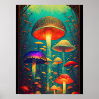 Colorida Cogumelos Psicodélicos Fantasia Mundo