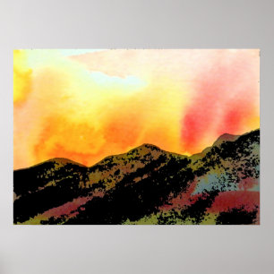 Poster Colorida Colorado Mountain Sunset