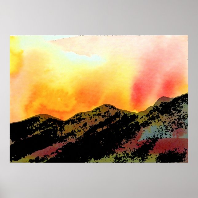 Poster Colorida Colorado Mountain Sunset (Frente)