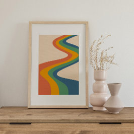 Poster Colorida Colorida do Groovy Psíquico Retroa