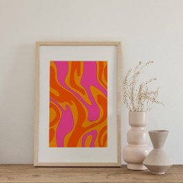 Poster Colorida Colorida do Groovy Psíquico Retroa