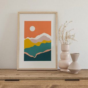 Poster Colorida Colorida do Groovy Psíquico Retroa