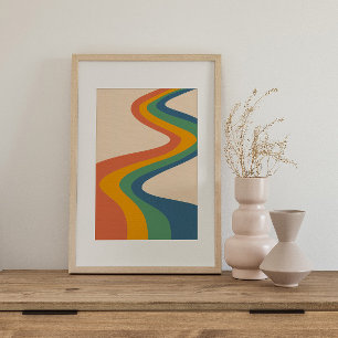 Poster Colorida Colorida do Groovy Psíquico Retroa