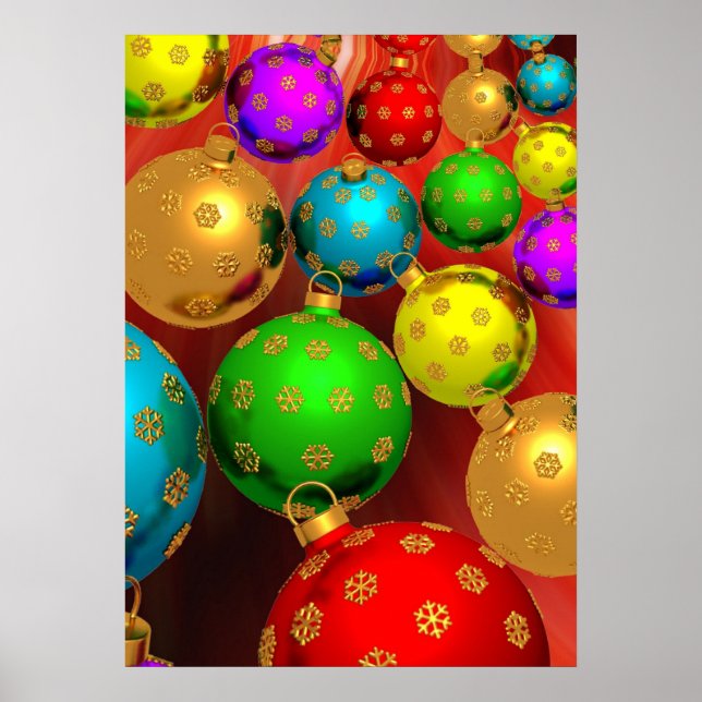 Pôster Colorida Enfeites de natal Jamboree (Frente)