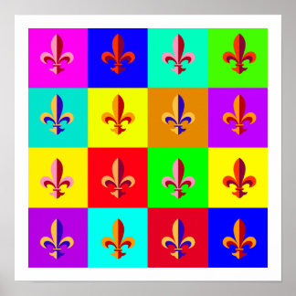 Pôster Colorida Fleur-de-lis