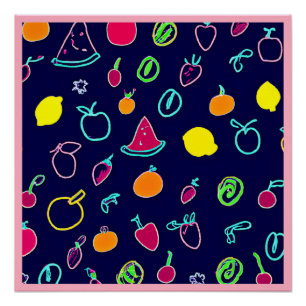 Pôster Colorida Fruta Fantasia